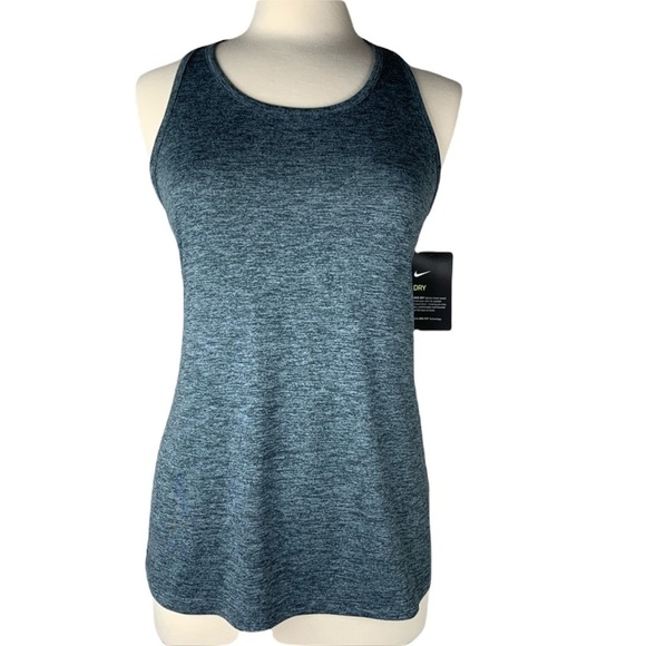 Nike Power Heathered Black Racerback Tank  New with Tags - Picture 1 of 9